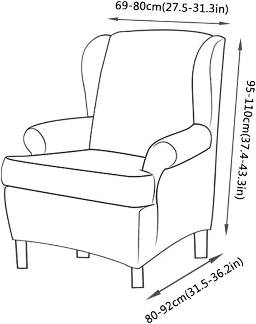 WAQIA Elegant Wing Chair Slipcovers Stretchy Wing Back Armchair Sofa Covers, Floral Printed Slipcovers for Wingback Chair Furniture Protector in Living Room, with A Seat Cushion Cover (Yellow): Home & Kitchen