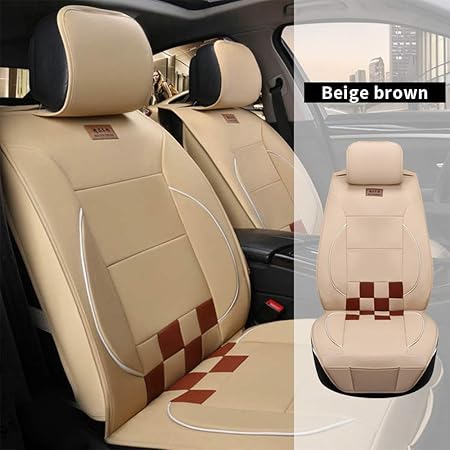 Amazon カーシートカバーのカスタマイズミニ Mini ミニ 5座席防水自動車インテリアアクセサリーユニバーサルカーシートカバーウルトラコンフォート 白黒 フルセット ベージュ ブラウン ランドローバー 高級パッケージ シートカバー 車 バイク