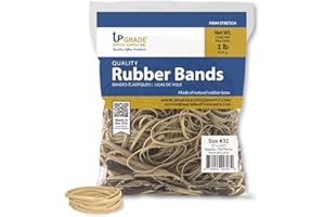 UPGRADE OFFICE SUPPLY INC Upgrade Office Supply UPG22432 Rubber Bands Size #32 (3” x 1/8”) 1 lb Bag Natural Crepe High Elastic Durable Made in USA