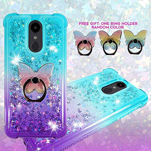 Download Zase Design Case For Lg Stylo 5 Stylo 5v Stylo 5x Stylo 5 Plus Liquid Glitter Bling Cute Protective Cover 3d Waterfall Floating Butterflies Quicksand W Phone Ring Holder Gradient Aqua Purple Pricepulse
