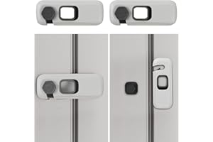 HFENGQ 2Pack Child Proof Refrigerator Lock,Fridge Locks for Kids with Sticky Adhesive Pads,Baby Safety Locks for Fridges, Cabinets, Drawers, Double Doors and More (2 Pack)