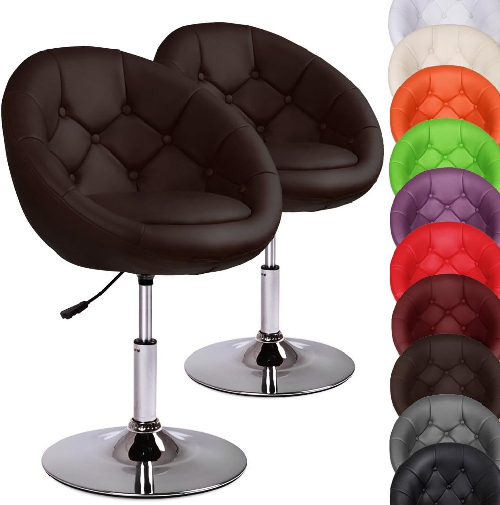 Miadomodo® Chesterfield Armchair Stylish Lounge Tub Chair Home Living Room Furniture (Set of 2, Brown)
