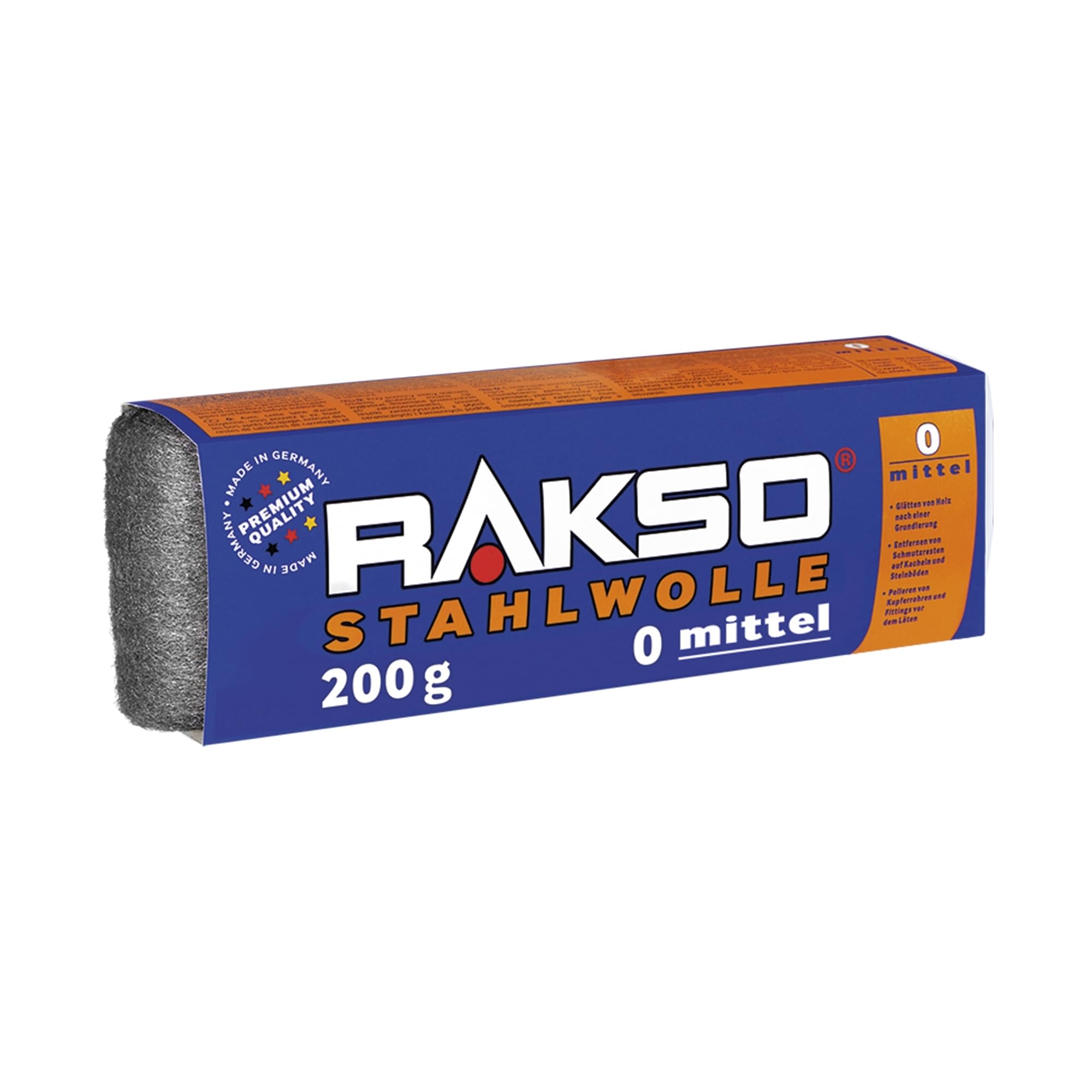 Rakso COX980950 Fine-0 Steel Wool, Grey, 200 g