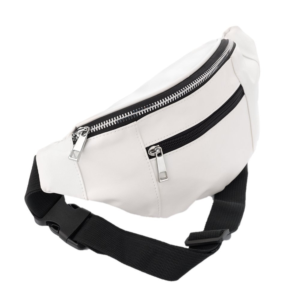 fanny pack white leather