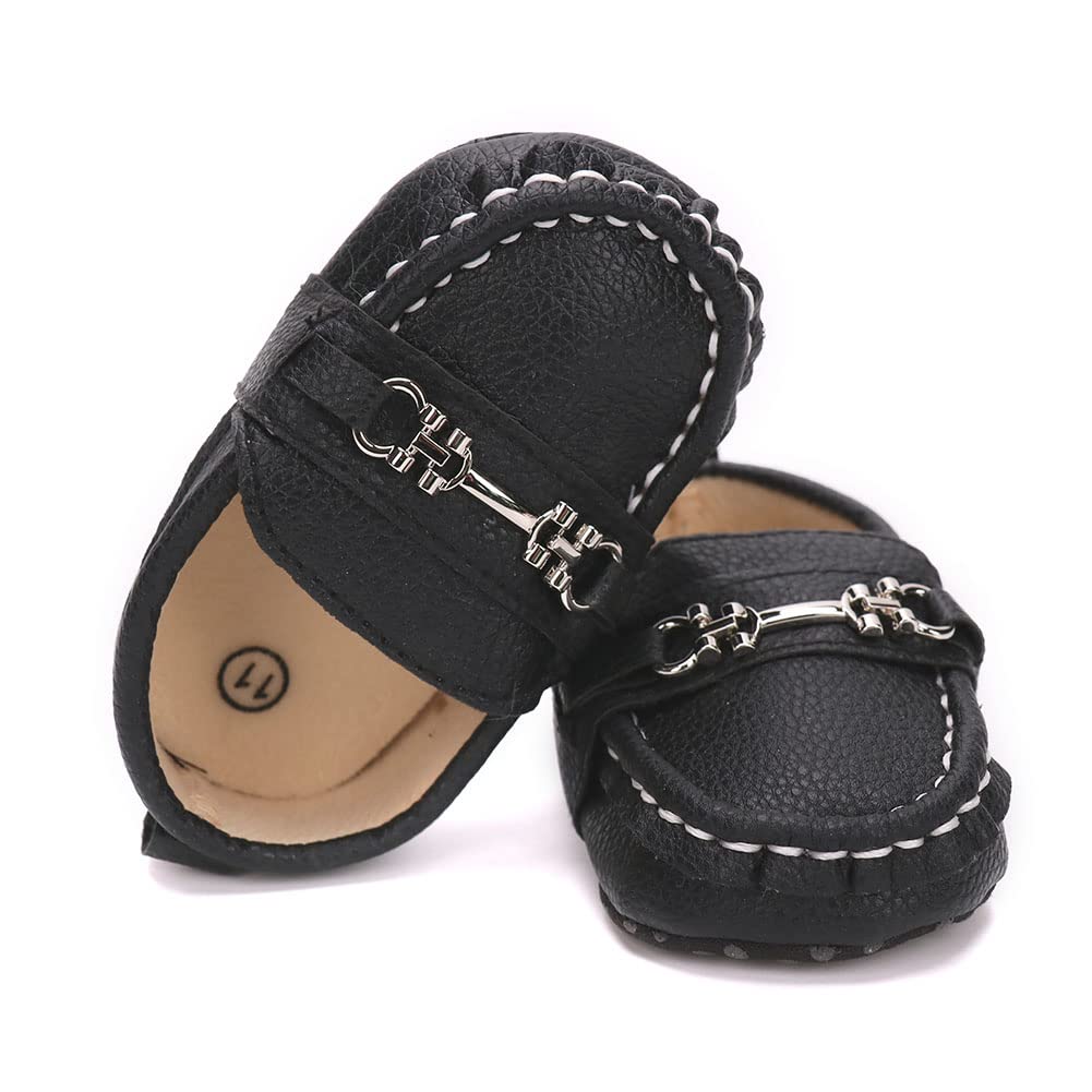 LONSOEN Baby Girls Boys Loafers Prewalker Dress Crib Shoes