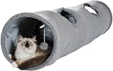 OHANA Collapsible Cat Tunnel Toy Suede Large 130cm with 2 Holes view 1