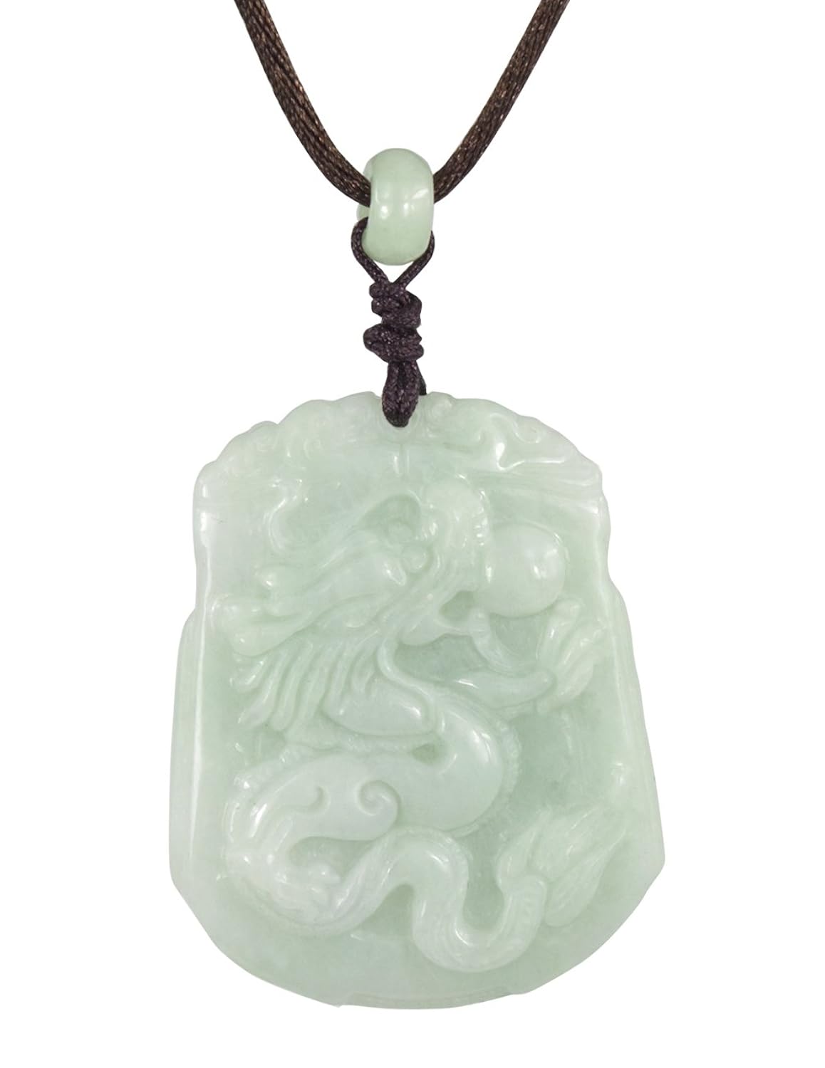 Dahlia Jadeite Certified Grade A Jade Dragon Adjustable Pendant