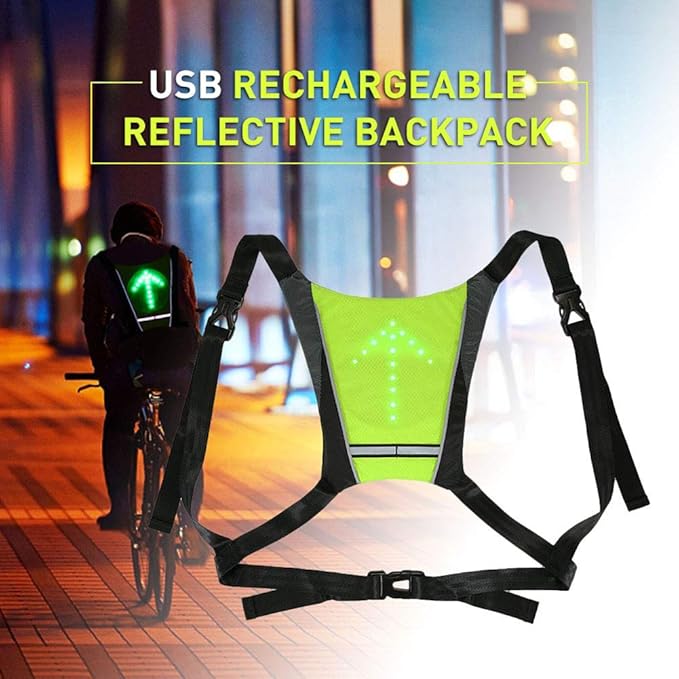 acutty chaleco de luz intermitente led para bicicleta inalambrico para viajes nocturnos amarillo bicicleta de ciclismo luz led inalambrica giro de