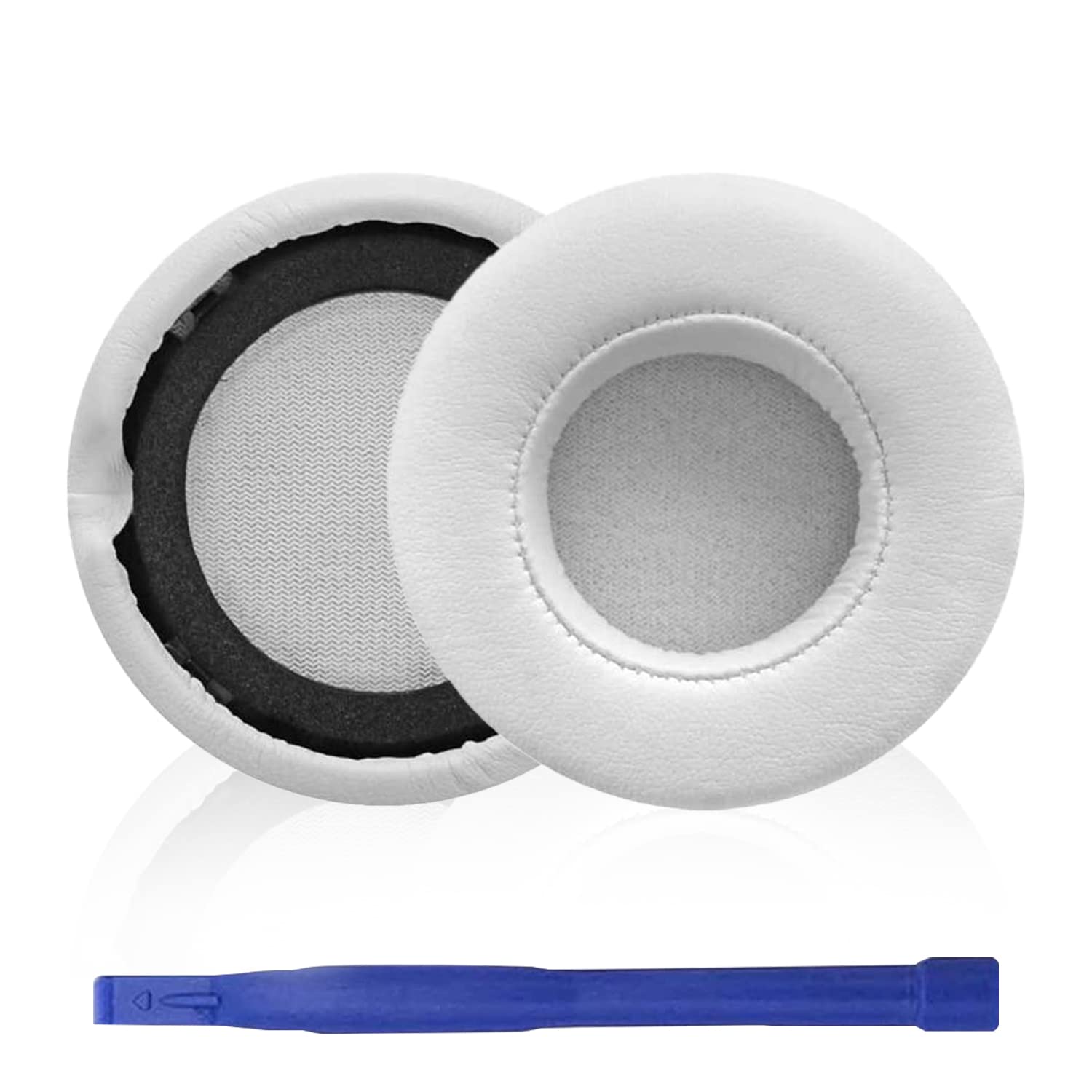 Aiivioll Replacement Mixr Ear Pads Protein PU Leather Ear Cushion Compatible with Beats by Dr. Dre Mixr On-Ear Headphones (White)