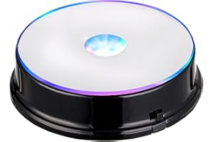 EUSTUMA LED Light Base Display Stand,Lighted Up Stand Color Changing Small LED for 3D Glass Crystal Art,Holiday Party Decoration. (A-Black-Multicolor-1PCS, Multicolor)