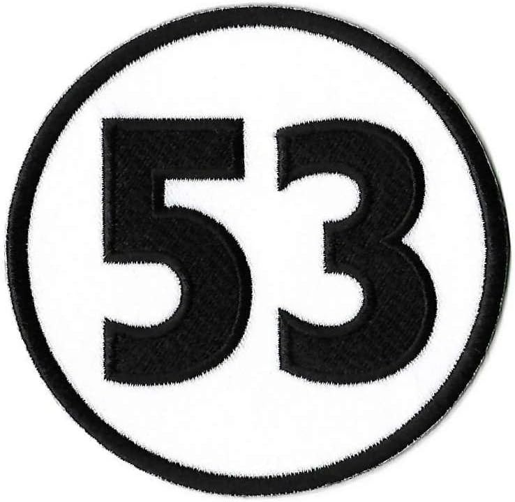 Herbie Patch Embroidered Iron / Sew on Badge Number 53 The Love Bug Rides Again Volkswagen Movie Costume Souvenir Applique