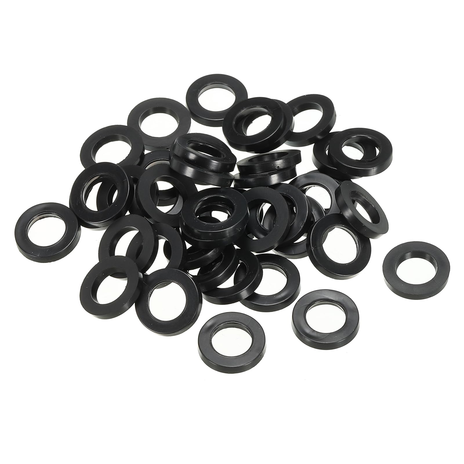 PATIKIL M7 Rubber Flat Washer, 100 Pack 7mm ID 12mm OD 3mm Thick Sealing Spacer Gasket Ring for Faucet Pipe Water Hose Fastener Bolt, Black — image 1