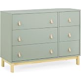 babyGap Legacy 6 Drawer Dresser with Leather Pulls and Interlocking Drawers by Delta Children - Greenguard Gold Certified, Sage Green w/Natural