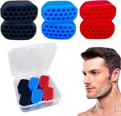DHinkyoung 6 Pcs Jaw Exerciser Silicone Jawline Trainer for Men Women Black