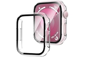 HAANILKYI [2 Pack] for Apple Watch SE 2nd Gen/Series 6 5 4 Screen Protector Case 40mm, Ultra-Thin Full Coverage Hard PC Protective Cover Built in HD Tempered Glass Screen Protector for iWatch 40mm