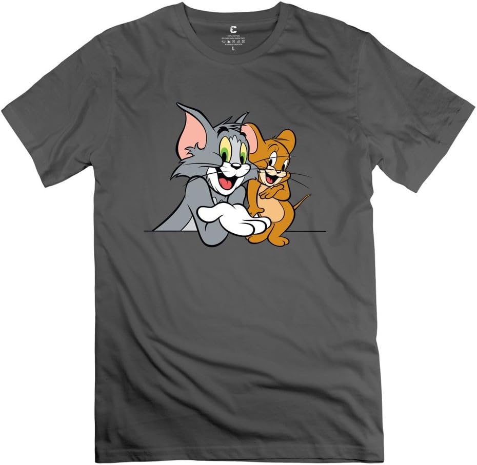Men Tom and Jerry Custom Causal DeepHeather T-Shirt by Mjensen