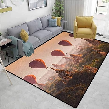 Amazon Yucouhome ヴィンテージエリアラグ 寮の部屋 手描きスタイル 水彩フラワーフレーム 自然にインスパイアされたヒッピーデザイン おしゃれで高級なリビングダイニングルーム モーブペールブルーとホワイト 2 5 Feet By 9 Feet ラグ カーペット オンライン通販