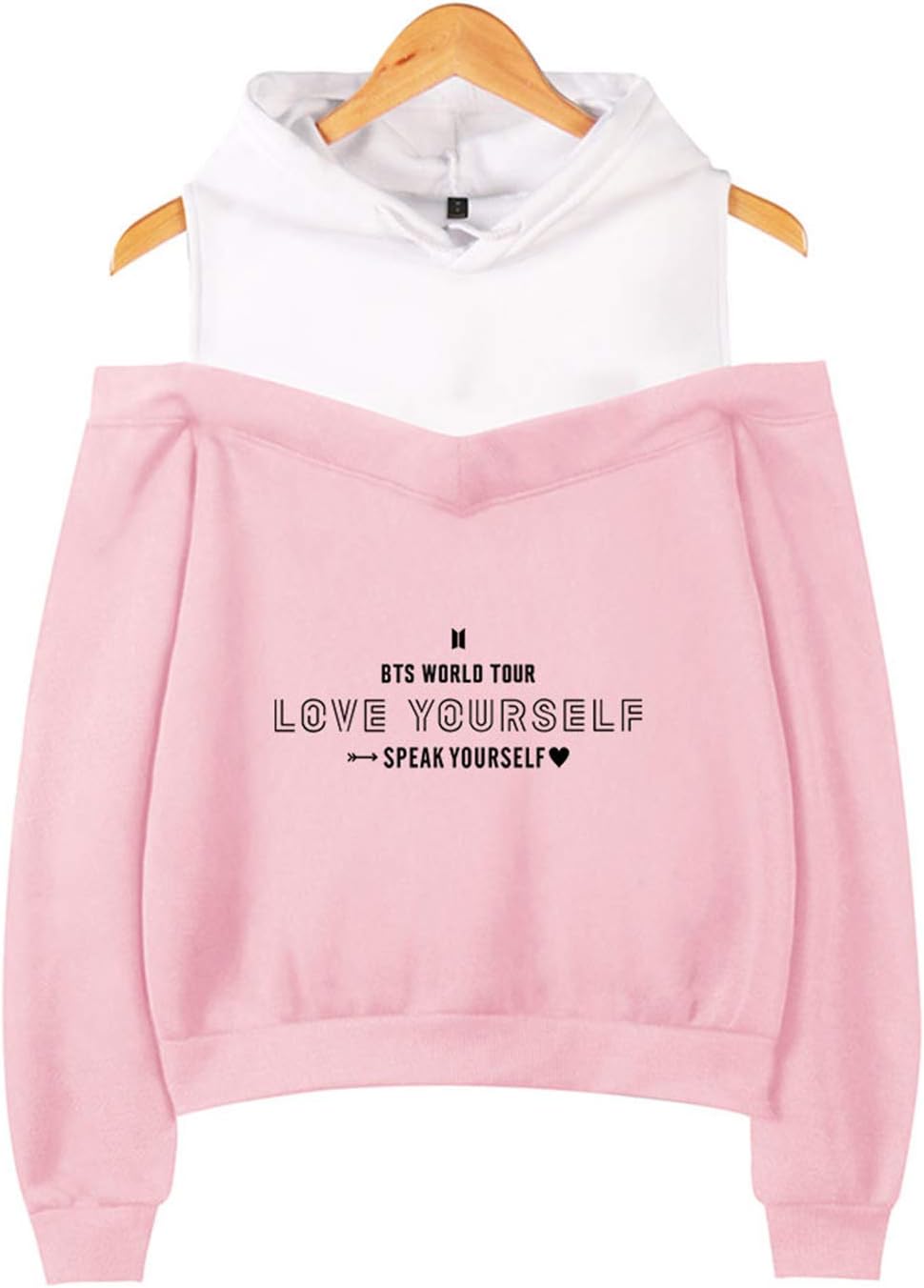 BTS Hoodie Love Yourself Speak Yourself Tour Off Shoulder Pullover Sweatshirts