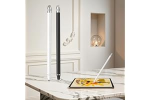 2Pcs Dual-Tip Stylus Pen Set for Touchscreen, Universal Capacitive Pens for Phone Tablet Writing Drawing Navigation, Mix2