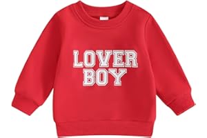 JLKGICF Baby Girl Boy Valentines Day Outfit Jumpsuit Love Heart Print Long Sleeve Sweatshirt Romper Onesie Newborn Clothes