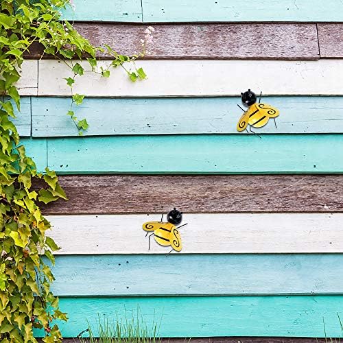 Metallic wall art set featuring bees in a backyard setting, priced at $9.99.