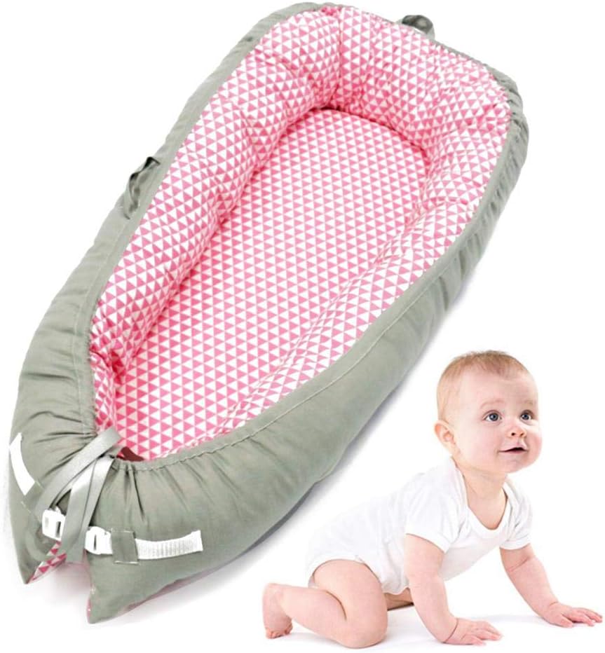 Baby Newborn Lounger,Portable Ultra-Soft Baby Snuggle Nest,Removable Bionic Bassinet Cribs & Infants Nursery Beds| Breathable and Hypoallergenic Sleep-100% Cotton Crib Mattress for Bedroom/Travel