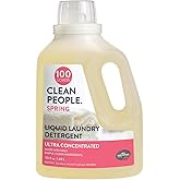The Clean People Liquid Laundry Detergent - Recyclable Packaging, Stain Fighting - Ultra Concentrated, Laundry Soap - Spring Scent, 50 fl oz