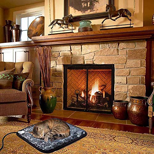 Yichang Heated Pet Beds for Cats Small Dogs Electric Pets Heating Pads Safety Warming Mats Heater Adjustable Waterproof Chew Resistant Cord 17.7"×17.7" - Thumbnail 4