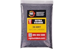 3lb MJR Tumblers 36 Grit Premium Extra Coarse Extremely Fast Cutting Silicon Carbide Rock Polishing Grit for Step/Stage 1, MJR Tumblers is a Disabled and Veteran Owned Company Proudly Located in USA