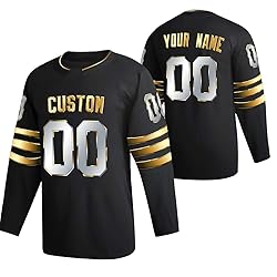 Pullonsy Black Customized Ice Hockey Jersey for Men