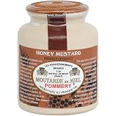 Pommery French Whole Grain Mustard with Honey in a Crock - Moutarde de Meaux, 8.8 Ounce