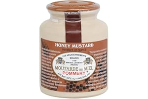 French Whole Grain Mustard with Honey in a Crock - Moutarde de Meaux - 8.8oz