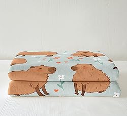 Cute Capybaras Fuzzy Flannel Fleece Throw Blanket