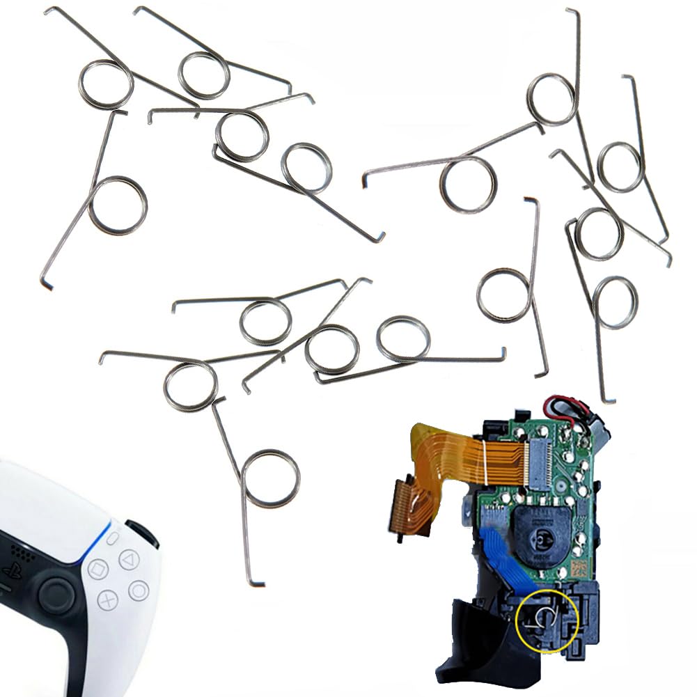 16 Pcs Replacement L2 R2 Metal Trigger Keys Button Rebound Springs Compatible with PS5 Playstation Games Controller, Repair Spare Parts Accessories Kit
