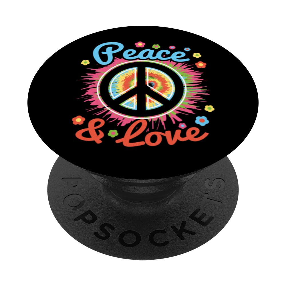 Peace and Love Peace Sign Positive Inspiration 70's PopSockets Swappable PopGrip