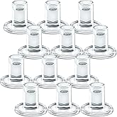 AGLARY 12pcs Taper Candle Holders, Glass Crystal Candlestick Holders Bulk, Clear Candle Holders for Dining Table Centerpiece