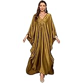 Kaftans Dresses for Women Solid Swimsuit Coverup 2025 Plus Size Beach Caftan Loungewear Mumu for House Mrs Ropper