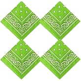 CLOSOCKEY 4PCS Colored Bandana for Women Men Paisley Square Cowboy Multi-purpose Headband Hair Scarf Handkerchief Head Wrap