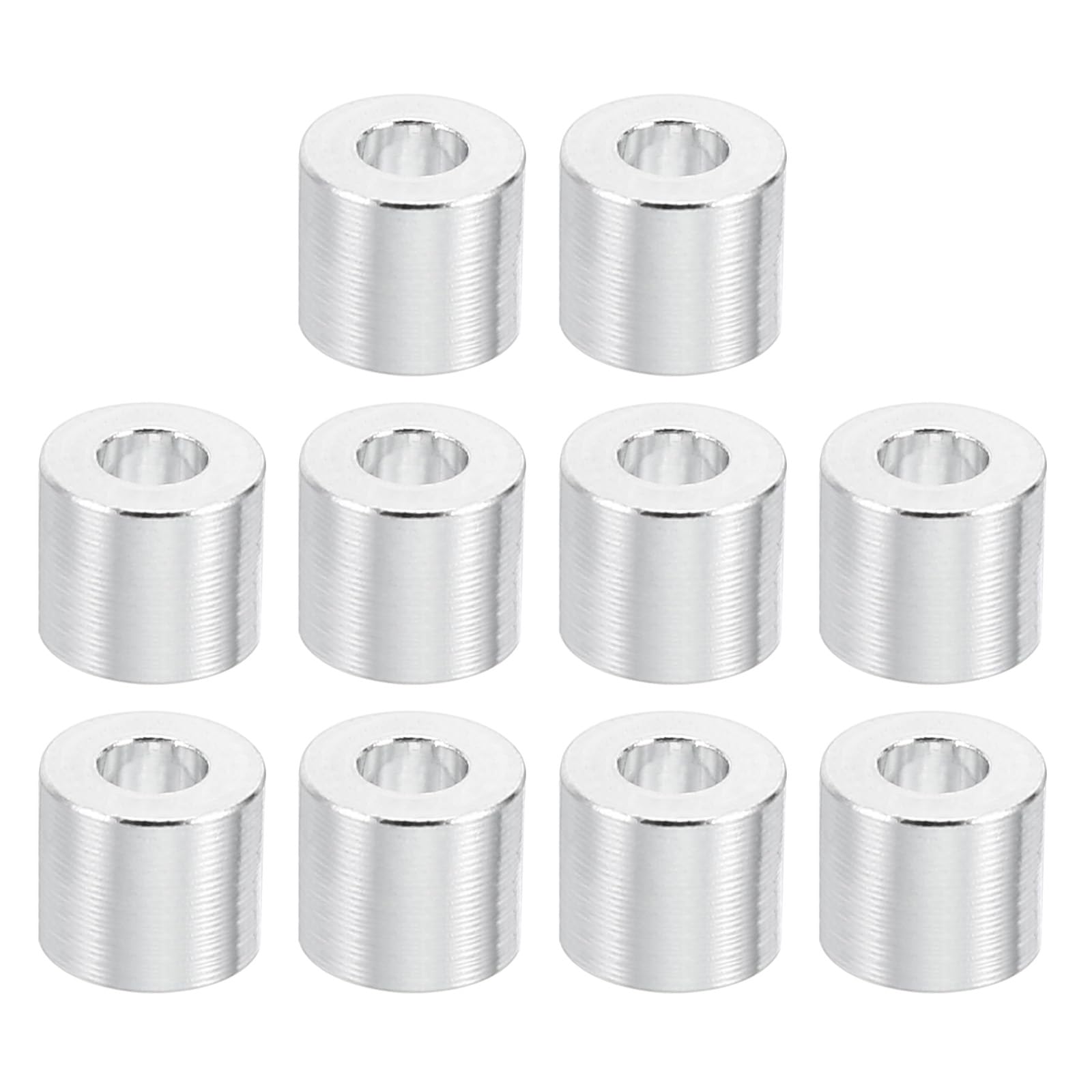 PATIKIL M3 Aluminum Spacers, 10 Pcs Metal Spacer Aluminum 3.1mm ID x 10mm OD x 5mm L Aluminum Spacer Screw Standoff Round for M3 Screw Bolts