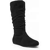 Womens Soft Slouchy Mid-Calf Flat to Low Heel Pull On Fall Weather Winter Boots