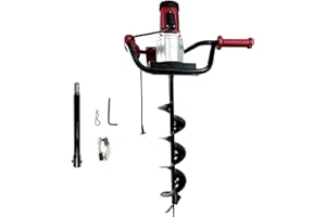 JACKCHEN 1500W Electric Post-Hole Digger, Earth Auger Drill, 6-Inch Auger Bit Earth Auger