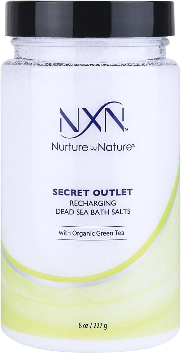 NxN Secret Outlet Recharging Dead Sea Bath Salts Mineral Soaking Solution Infused with Green Tea Extract, 8 Oz
