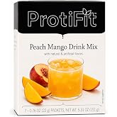 PROTIFIT - High Protein Fruit Flavored Powder Drink Mix, 15g Protein, Low Calorie, Sugar Free, Ideal Protein Compatible, 7 Servings Per Box (Peach Mango)