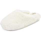 Bailey Fuzzy Scuff House Shoes with Memory Foam, Slip-On Indoor Slippers
