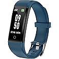 GRV No Bluetooth Pedometer Watch Fitness Tracker No Phone Needed, Step Counter Calories/Sleep Tracker for Walking Running for Men Women Waterproof (Blue)