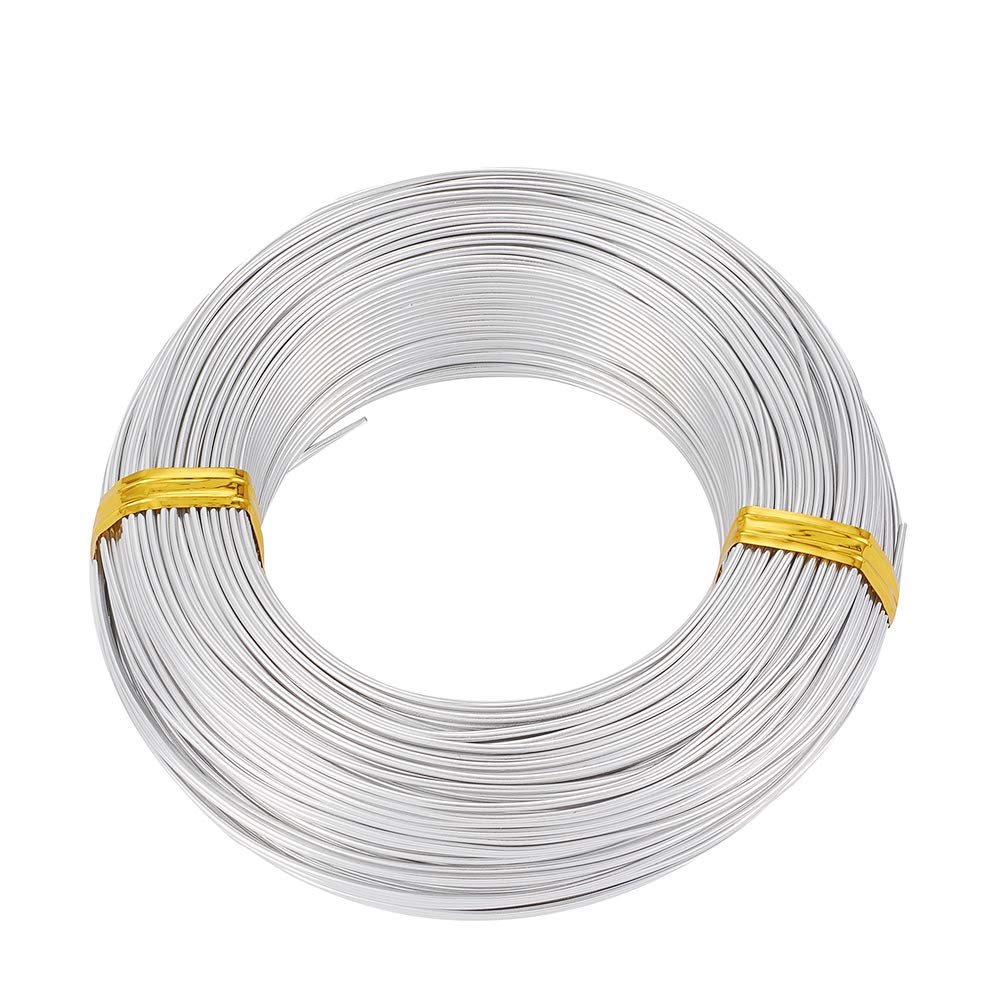 Cheriswelry 459 Feet Aluminum Wire 16 Gauge Silver Bendable Metal Craft Wire for Jewelry Making Dolls Skeleton DIY Crafts
