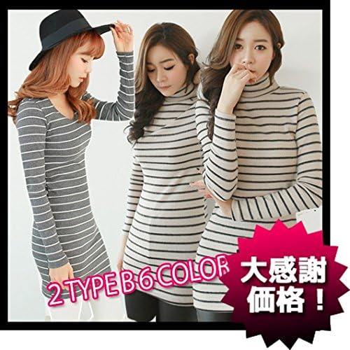 Amazon ボーダー 長袖 ２type6color 選べるボーダーロングトップス ボーダー ワンピース タイトワンピース ワンピース 長袖 フォーマル ワンピース 秋冬 ニットワンピース ボーダー Tシャツトップス 長袖 レディース 韓国 ファッション