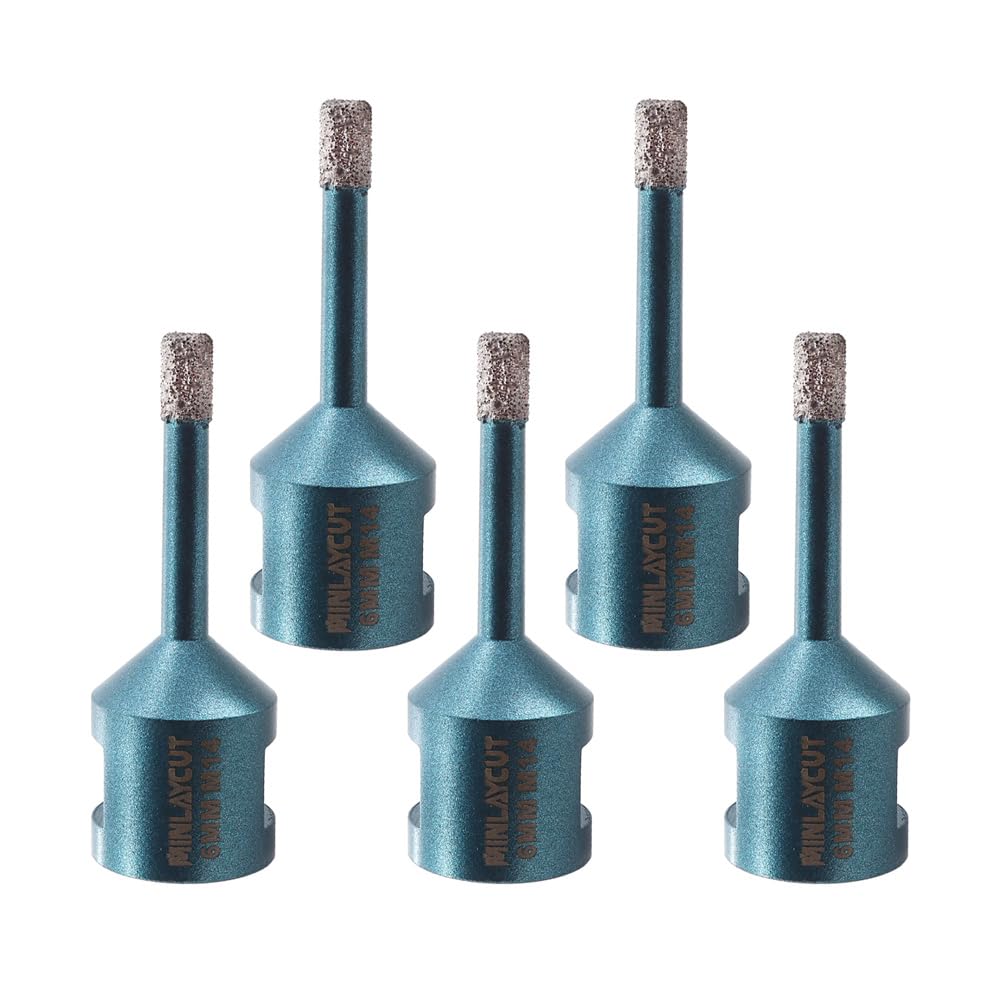 6mm porcelain tile drill bit - MINLAYCUT 5pcs M14 Diamond Core Drill Bits 6mm Tile Hole Saw Cutter for Porcelain Tile Ceramic Granite Marble
