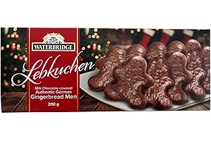 Waterbridge Lebkuchen German Gingerbread Men Cookies, Milk Chocolate Covered, Soft Spiced Holiday Treats, 200g (7,05 oz) Box