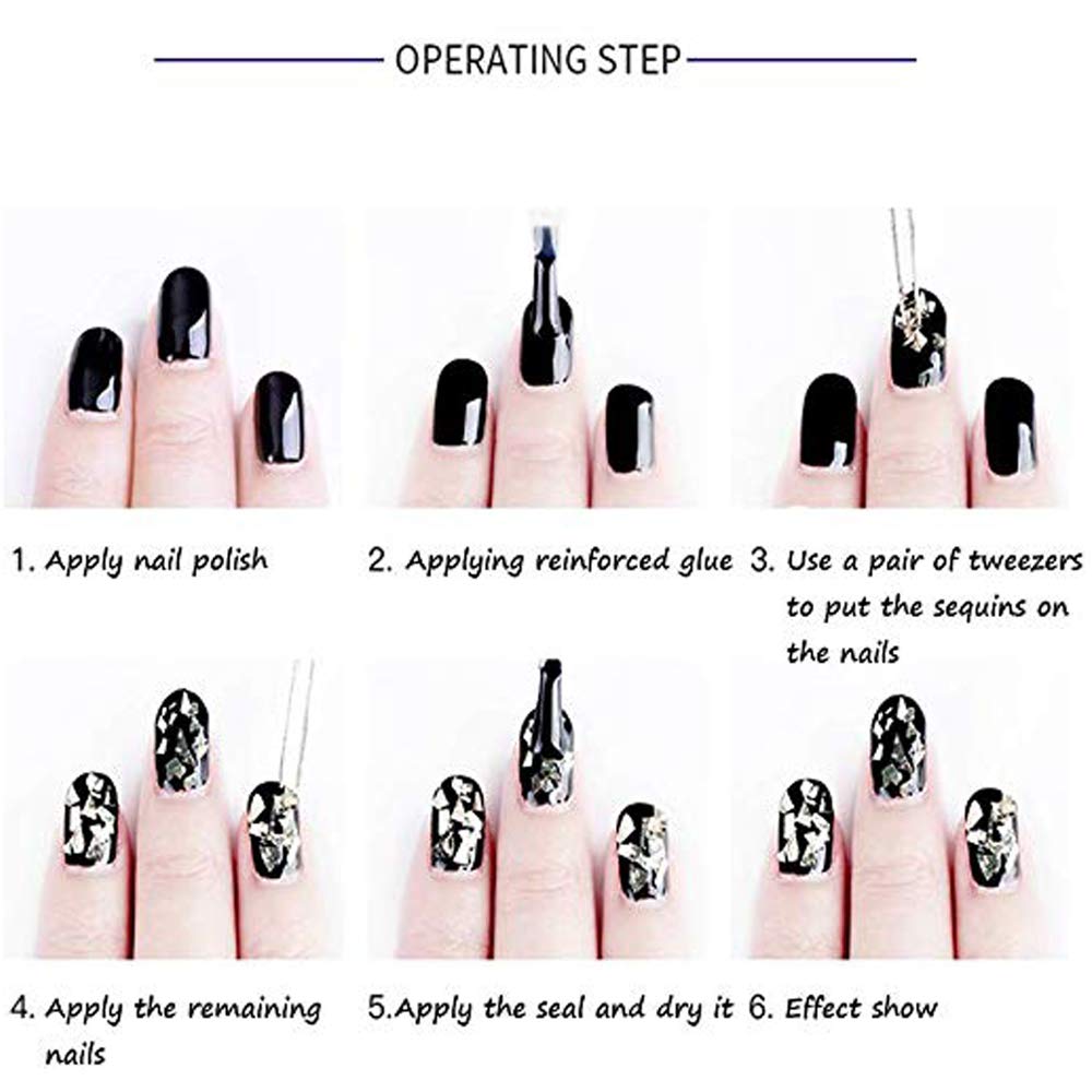 Holographic Nail Glitter Sequins Nail Art Accessories Mixed Colorful 3D Nail Glitter Flakes for Nails Decoration Shiny Nail Sparkle Glitter Designs Mermaid Manicure Tips Charms (12 Colors): Beauty